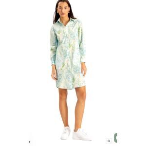CASEY MARKS Amory Blue Wisteria Floral cotton Shirt Dress by Casey Marks S NWT